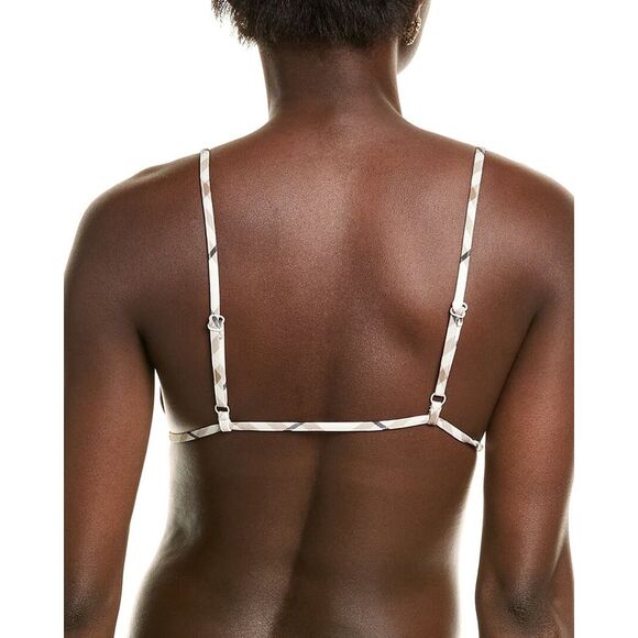 Burberry Womens  Check Bikini Top, Tan - Picture 2 of 3